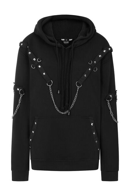 Banned Alternative - Gothic Kapuzenpullover - Rogueweave Hoodie - L bis XXL - für Männer - Größe XXL - schwarz von Banned Alternative