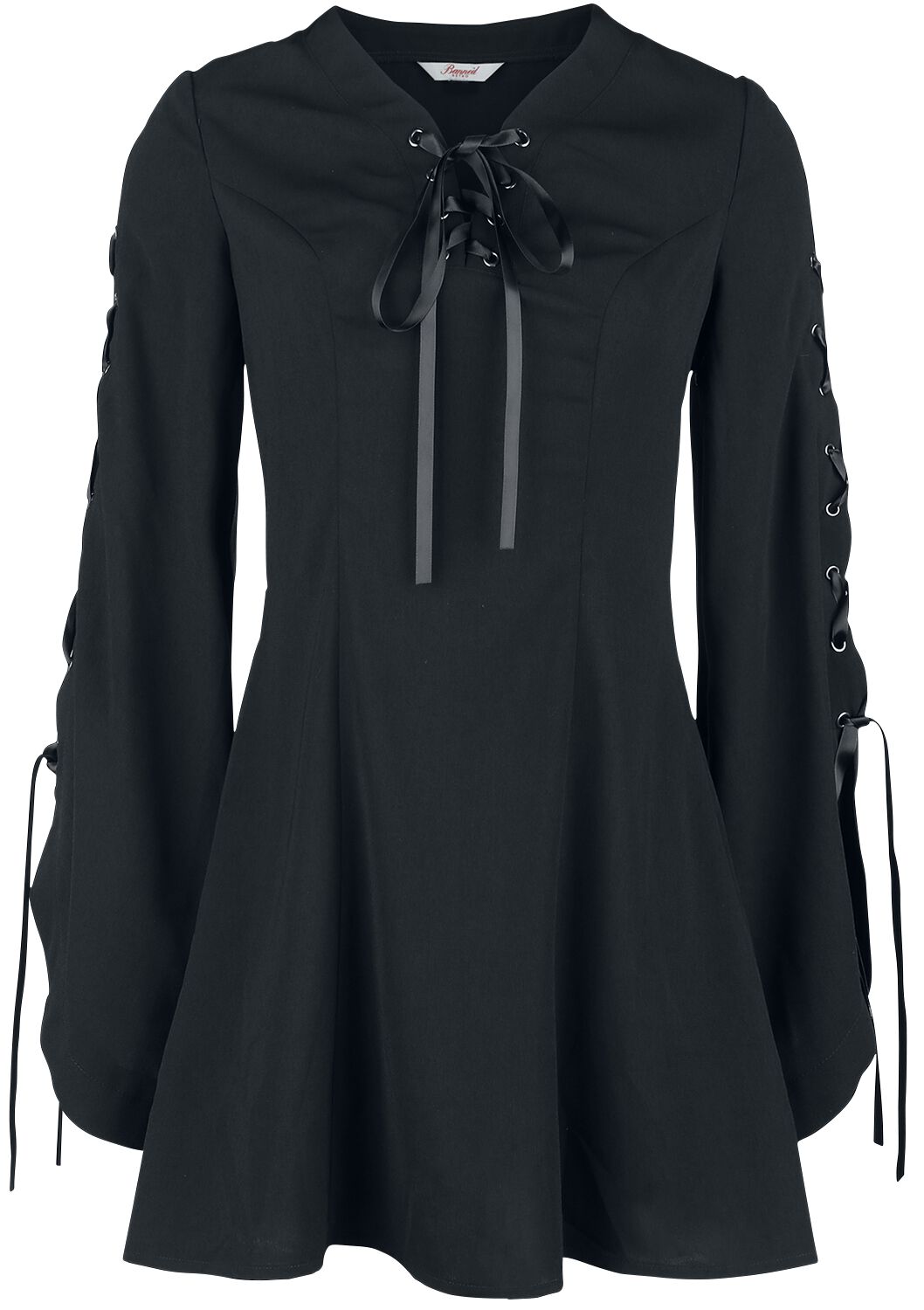 Banned Alternative - Gothic Kurzes Kleid - Jezebel Tie Dress - XS bis 4XL - für Damen - Größe 3XL - schwarz von Banned Alternative