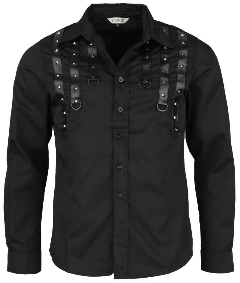 Banned Alternative - Gothic Langarmhemd - Andras Shirt - S bis 5XL - für Männer - Größe 5XL - schwarz Banned Alternative - Gothic Langarmhemd - Andras Shirt - S bis 5XL - für Männer - Größe 5XL - schwarz von Banned Alternative