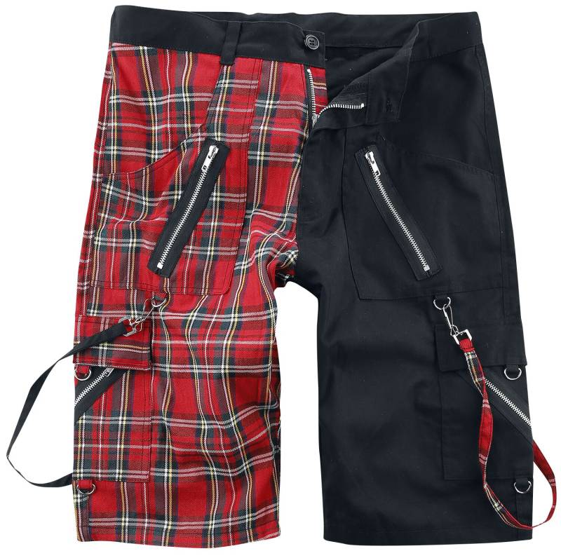 Banned Alternative - Gothic Short - Ledgend Short - S bis XL - für Männer - Größe M - schwarz/rot von Banned Alternative