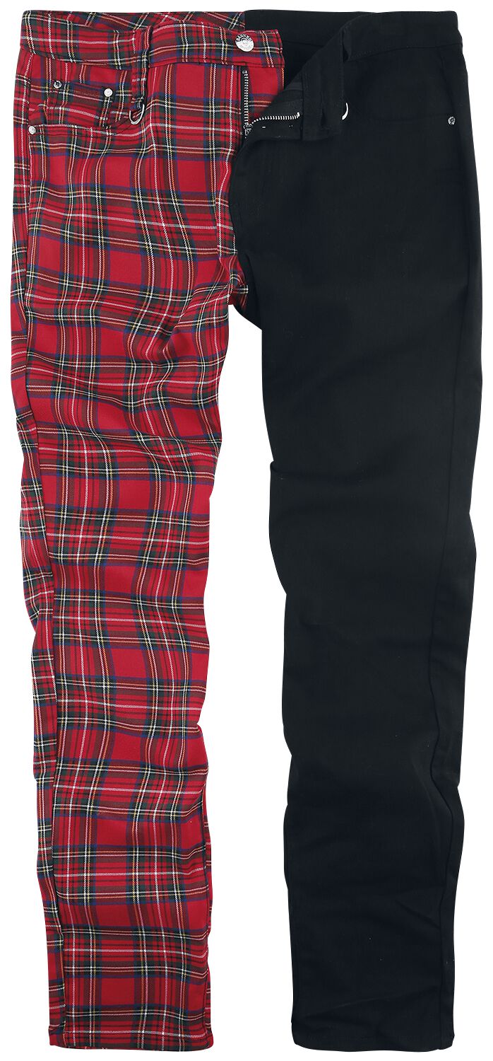 Banned Alternative - Gothic Stoffhose - Split Pants - S bis XXL - für Männer - Größe XL - rot/schwarz von Banned Alternative