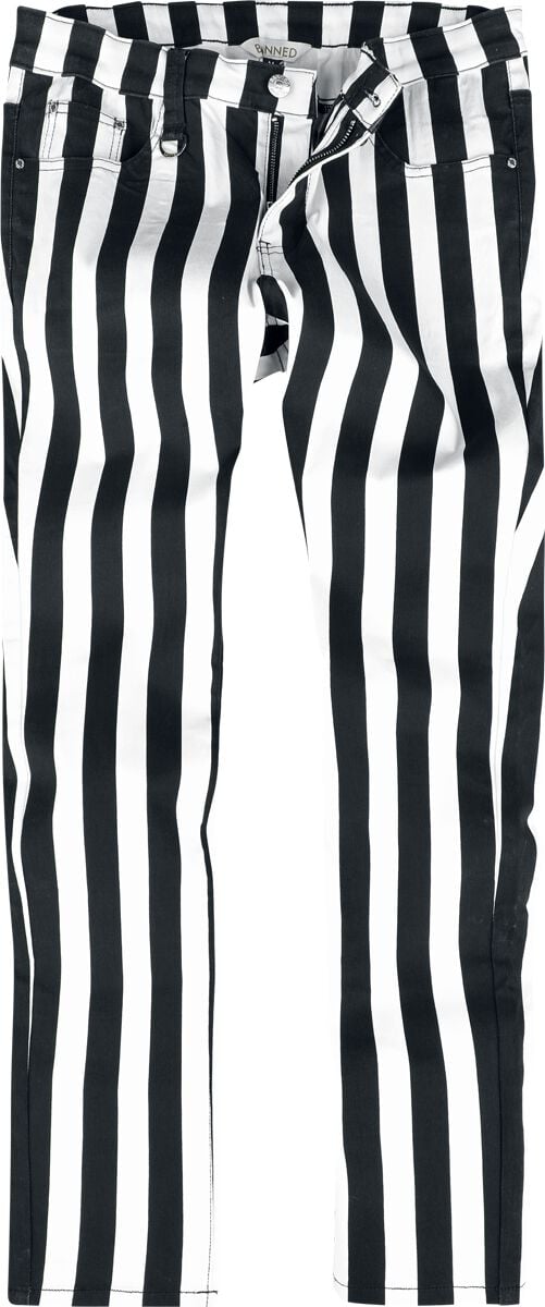 Banned Alternative - Gothic Stoffhose - Striped Pants - S bis M - für Männer - Größe S - schwarz/weiß von Banned Alternative