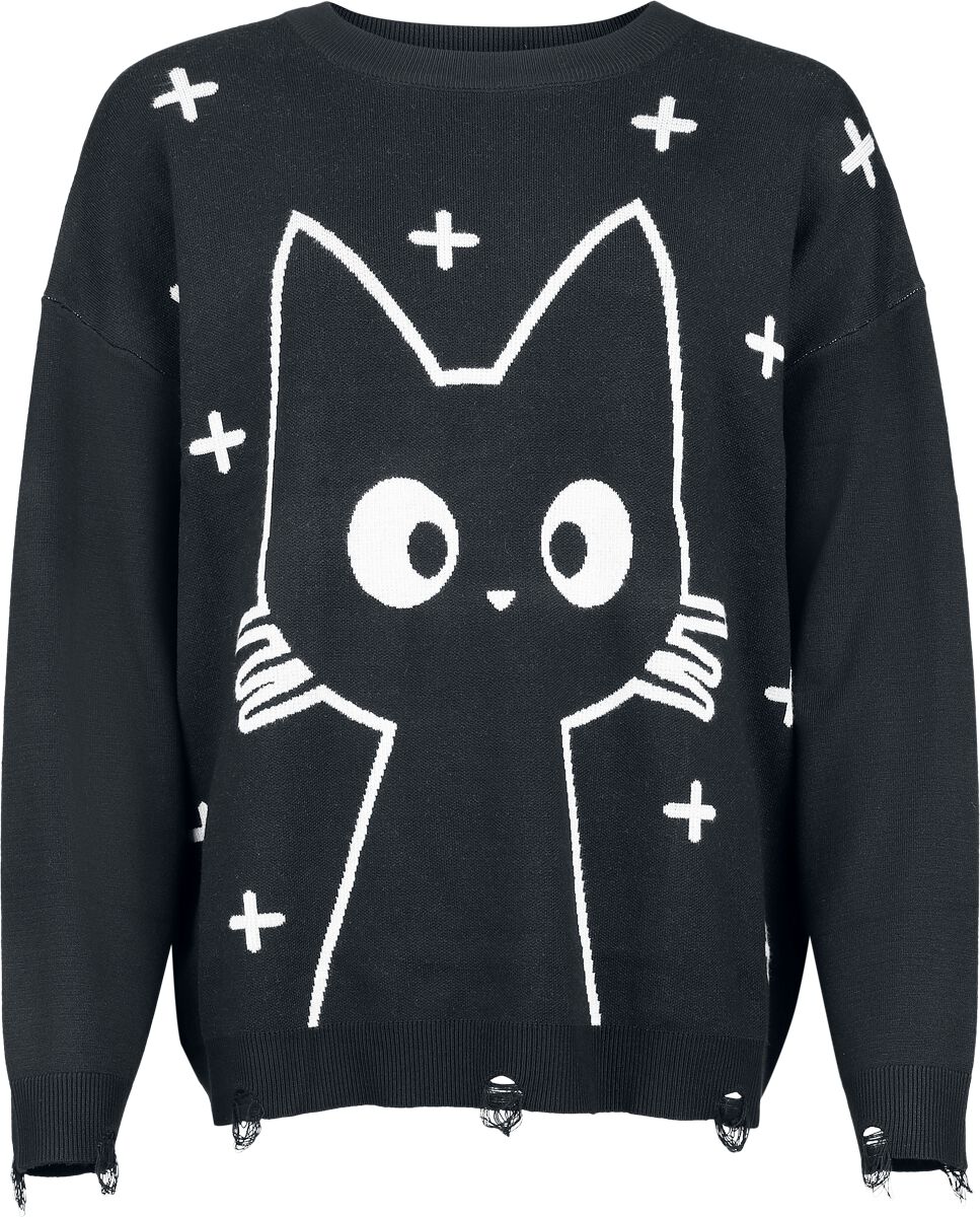 Banned Alternative - Gothic Strickpullover - Lumi Jumper - S bis 4XL - für Damen - Größe 3XL - schwarz/weiß Banned Alternative - Gothic Strickpullover - Lumi Jumper - S bis 4XL - für Damen - Größe 3XL - schwarz/weiß von Banned Alternative