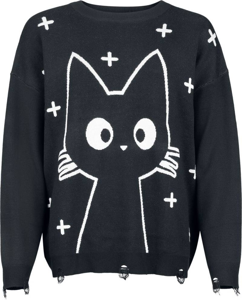 Banned Alternative - Gothic Strickpullover - Lumi Jumper - S bis 4XL - für Damen - Größe M - schwarz/weiß Banned Alternative - Gothic Strickpullover - Lumi Jumper - S bis 4XL - für Damen - Größe M - schwarz/weiß von Banned Alternative