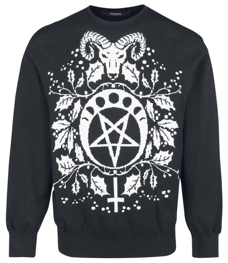 Banned Alternative - Gothic Weihnachtspullover - Pentagram Sweater - S bis XXL - für Männer - Größe XXL - schwarz Banned Alternative - Gothic Weihnachtspullover - Pentagram Sweater - S bis XXL - für Männer - Größe XXL - schwarz von Banned Alternative