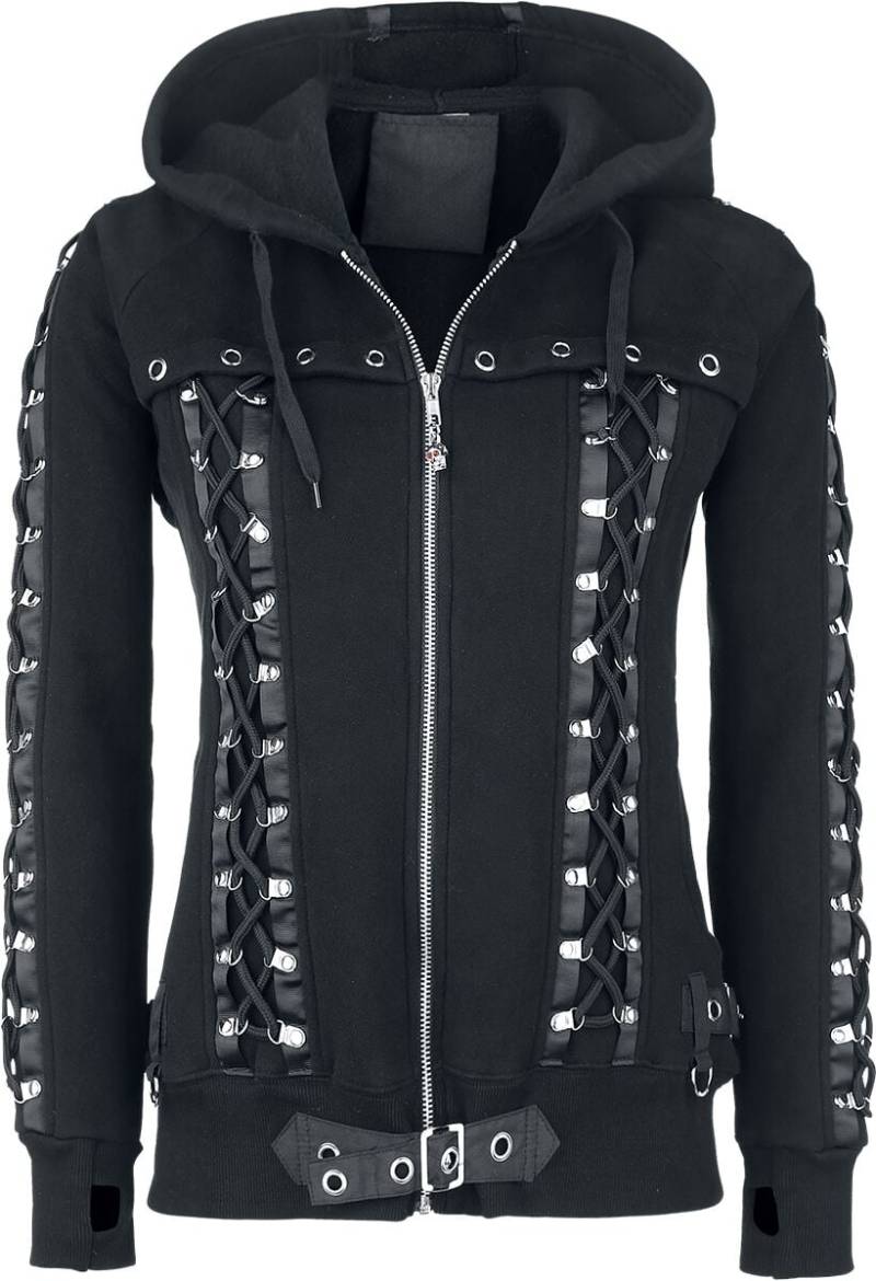 Banned Alternative Kapuzenjacke - Corset Hoodie - S bis XXL - für Damen - Größe XXL - schwarz von Banned Alternative