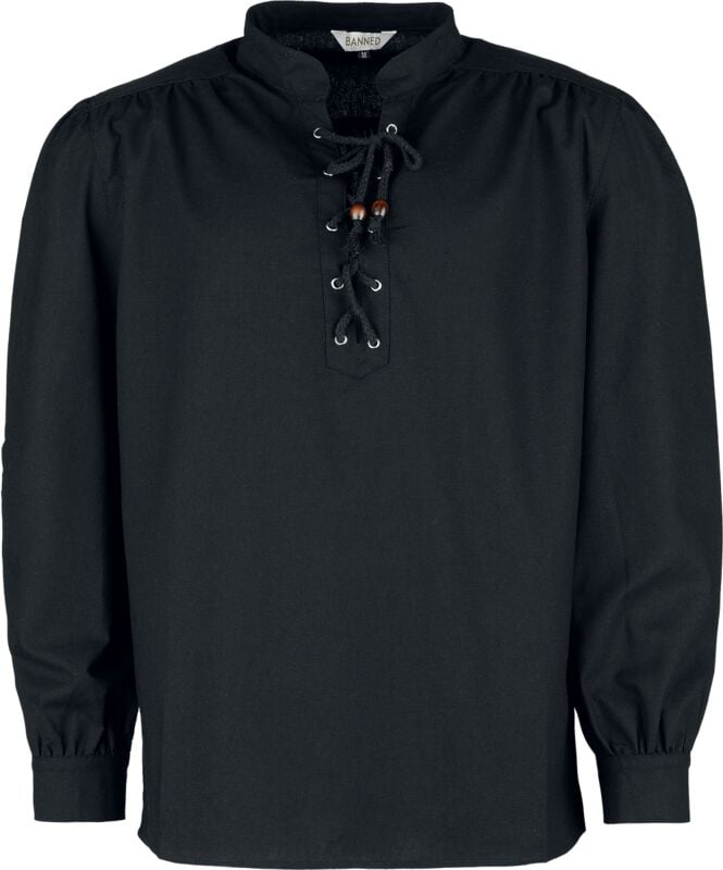 Banned Alternative Medieval Shirt Black Hemd schwarz in XL von Banned Alternative