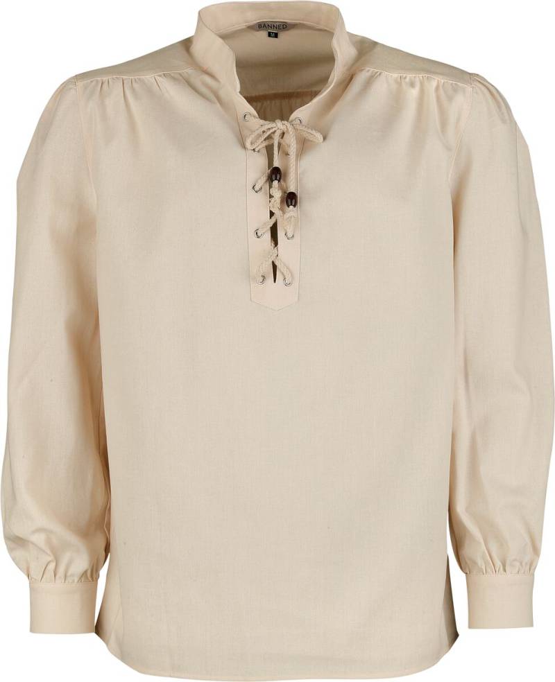 Banned Alternative - Mittelalter Hemd - Medieval Shirt Nature - M bis XXL - für Männer - Größe XXL - natur von Banned Alternative