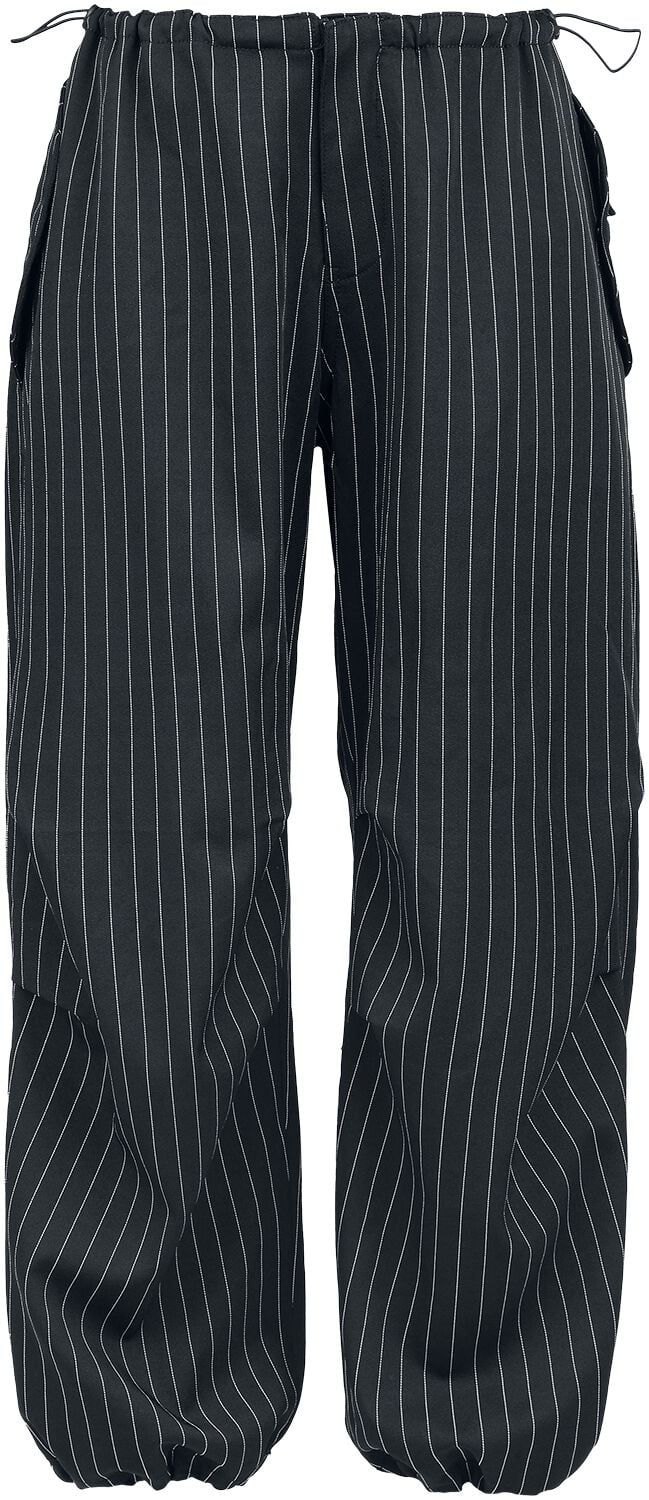 Banned Alternative Raven Pinstripe Trousers Stoffhose schwarz in M von Banned Alternative