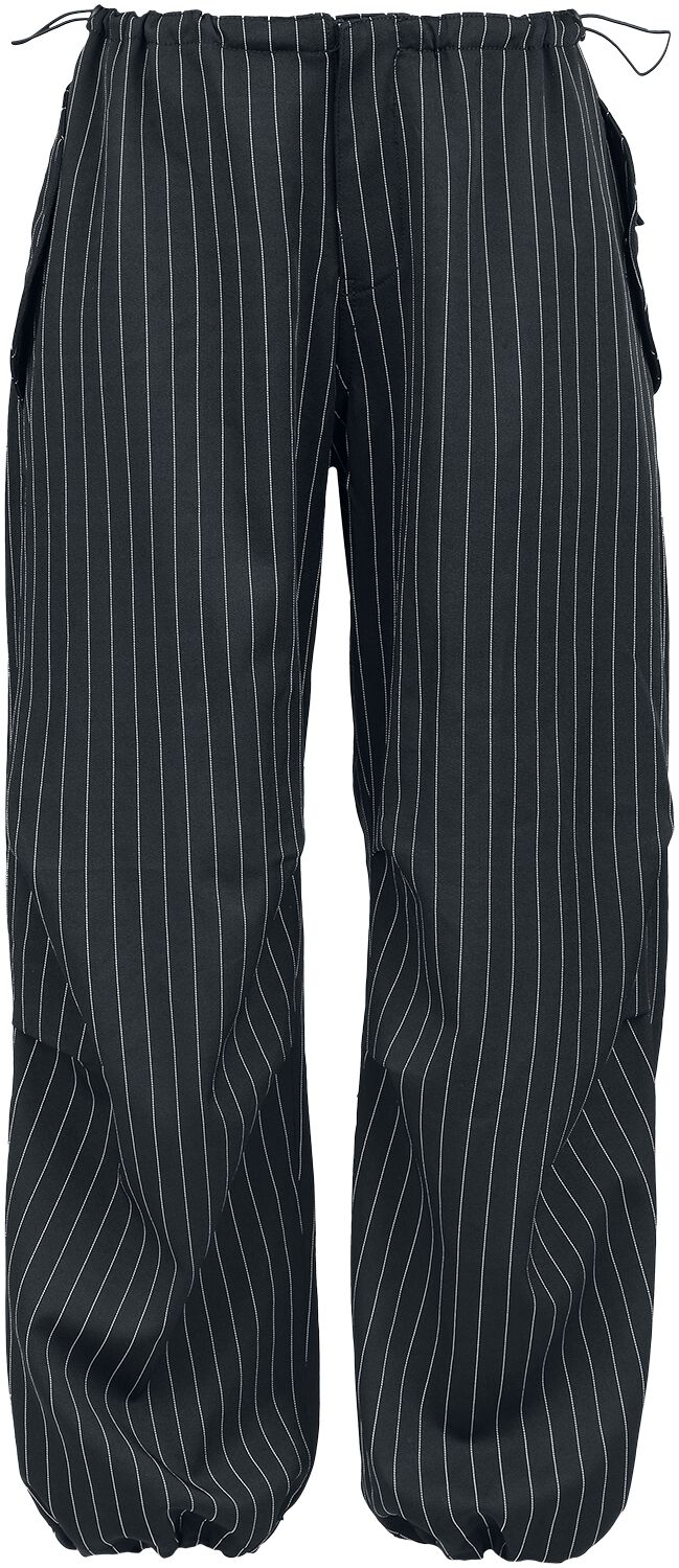 Banned Alternative Raven Pinstripe Trousers Stoffhose schwarz in XS von Banned Alternative