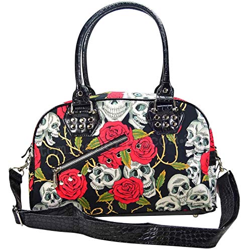 Banned Alternative Skulls and Roses Frauen Handtasche schwarz von Banned