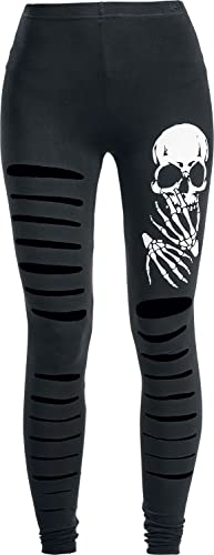 Banned Alternative Slashed Skull Frauen Leggings schwarz XL von Banned Alternative