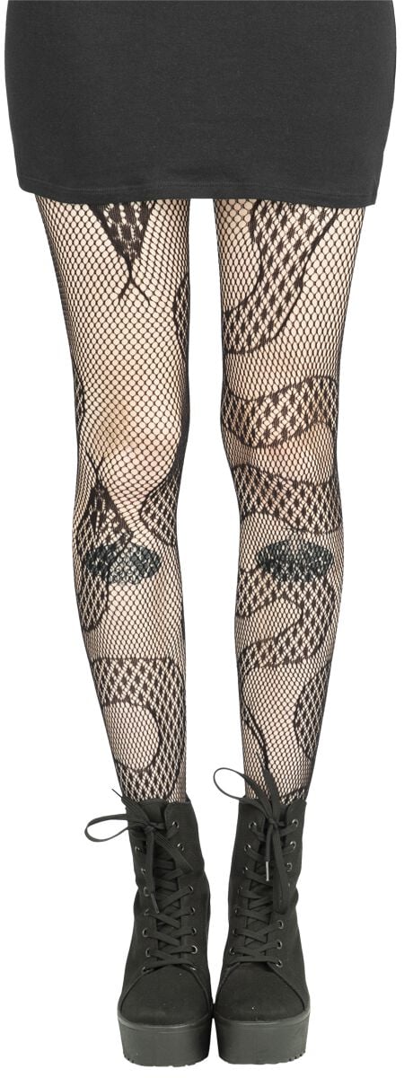 Banned Alternative Snakes Fishnet Tights Strumpfhose schwarz in Standard von Banned Alternative