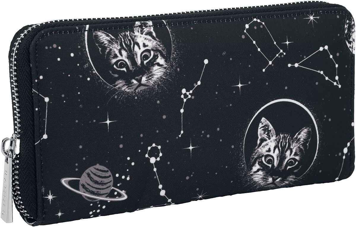 Banned Alternative Space Cat Geldbörse schwarz weiß von Banned Alternative