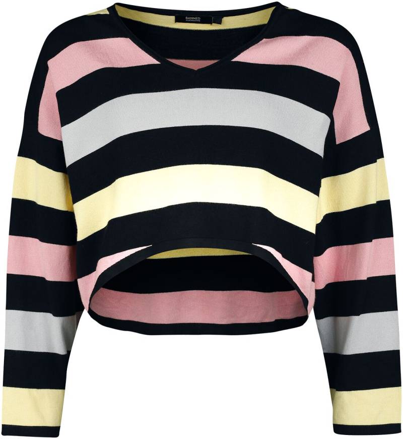 Banned Alternative Strickpullover - Nana Striped Jumper - S bis XL - für Damen - Größe S - multicolor von Banned Alternative