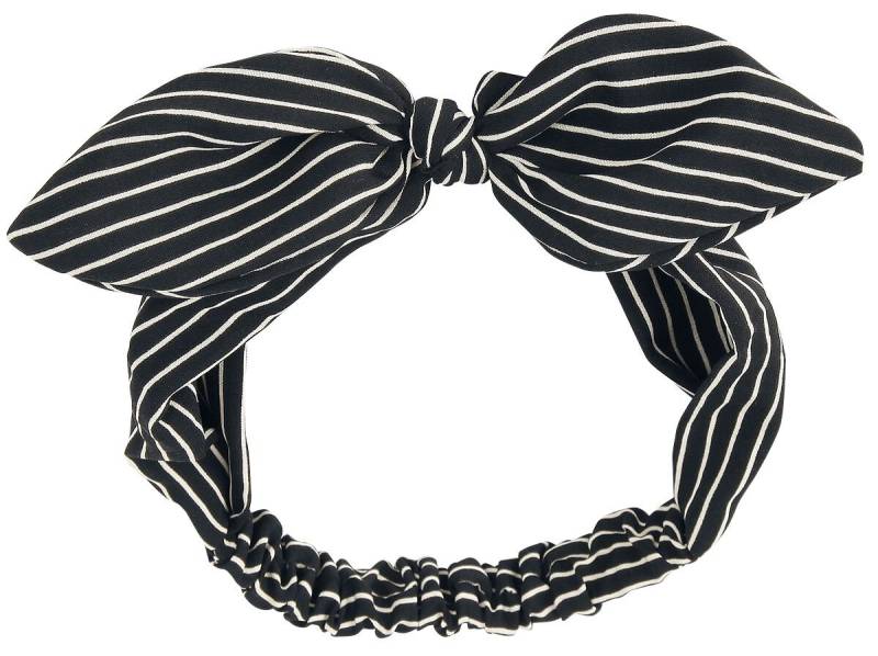Banned Alternative Striped Bow Haarband schwarz weiß von Banned Alternative