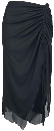 Banned Alternative Umbra Mesh Ruched Skirt Frauen Mittellanger Rock schwarz 4XL von Banned Alternative