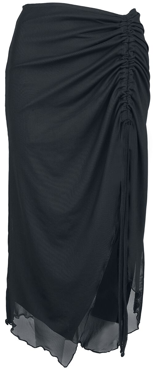 Banned Alternative Umbra Mesh Ruched Skirt Mittellanger Rock schwarz in 3XL von Banned Alternative