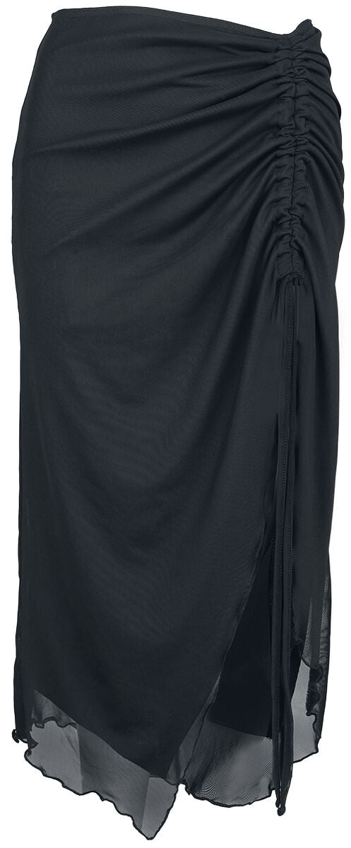 Banned Alternative Umbra Mesh Ruched Skirt Mittellanger Rock schwarz in XXL von Banned Alternative