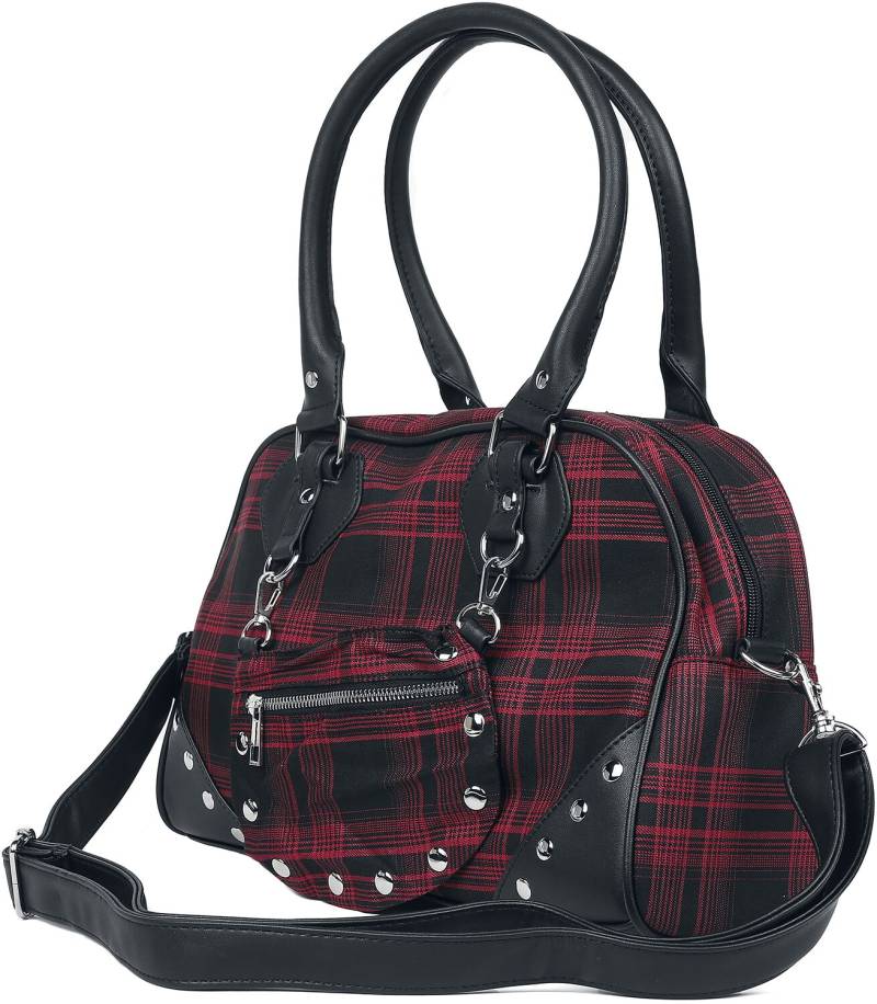 Banned Alternative Warren Plaid Handtasche schwarz rot von Banned Alternative