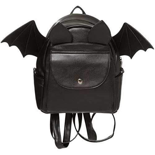 Banned Bat Wings Gothic Alternative Fashion Schwarzes Synthetik-Leder Casual Rucksack von Banned Alternative