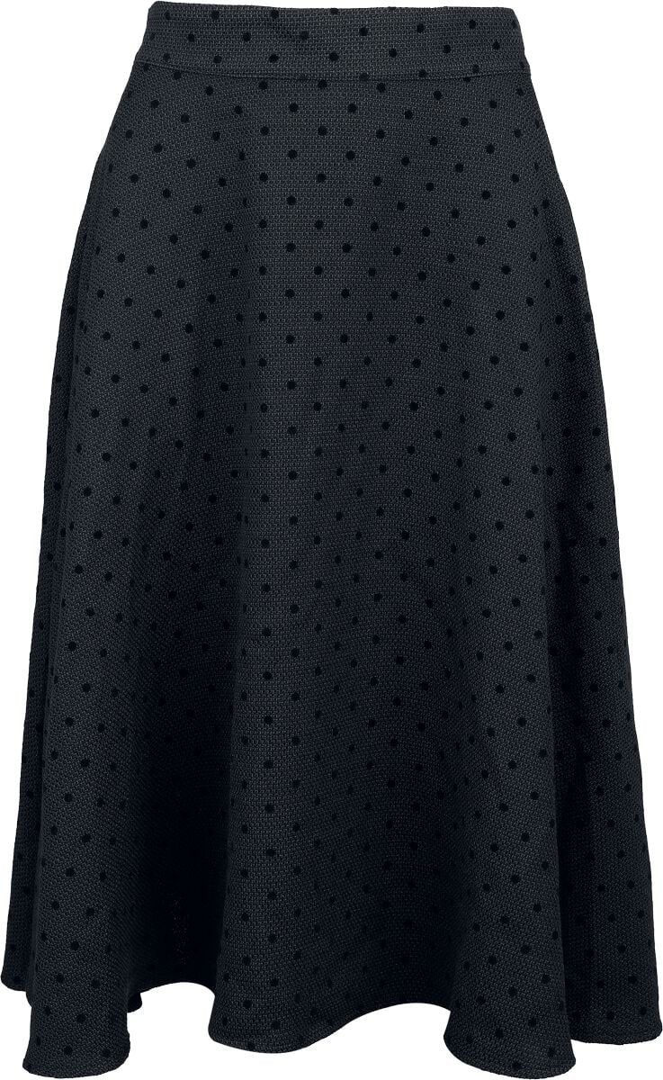 Banned Retro Annie Rose Spot Skirt Mittellanger Rock schwarz in XXL Banned Retro Annie Rose Spot Skirt Mittellanger Rock schwarz in XXL von Banned Retro