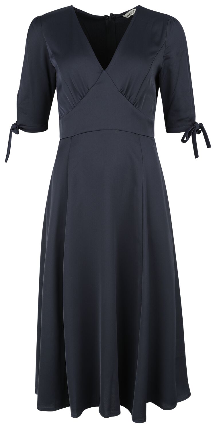 Banned Retro Bella Swing Dress Mittellanges Kleid blau in M von Banned Retro