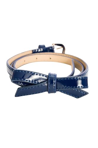 Banned Retro Kunstleder Gürtel mit Schleife Gold Rush Navyblau Vintage Rockabilly, Größe:M von Banned Retro