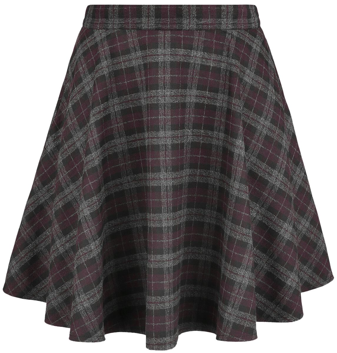 Banned Retro Kurzer Rock - Rock Check Flared Skirt - XS bis 4XL - für Damen - Größe 4XL - grau/lila von Banned Retro