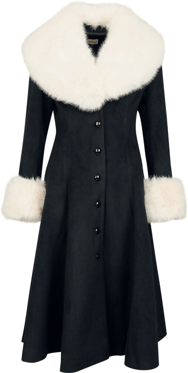Banned Retro Martha Fake Fur Coat Mantel schwarz beige in L Banned Retro Martha Fake Fur Coat Mantel schwarz beige in L von Banned Retro