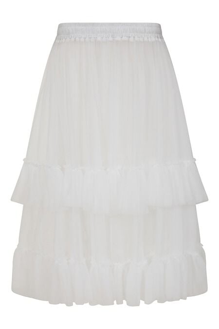 Banned Retro Mia Petticoat Mittellanger Rock weiß in XL-XXL von Banned Retro