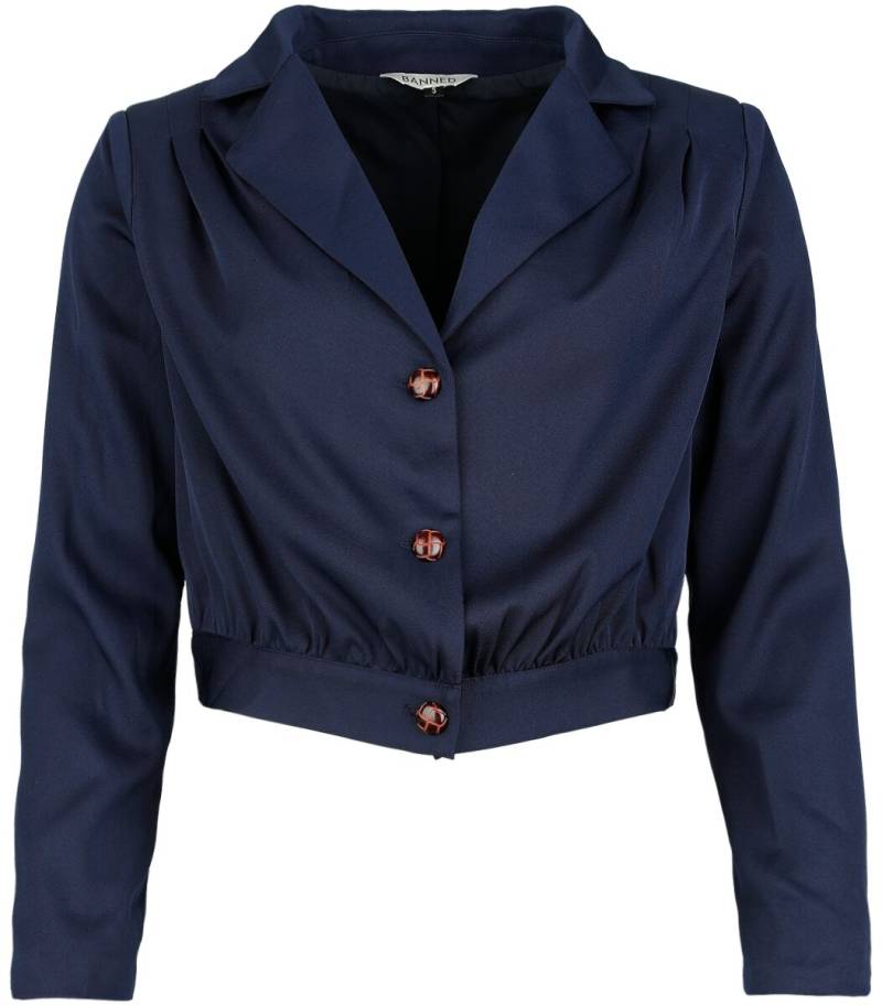 Banned Retro - Rockabilly Blazer - Robyn Plain Jacket - XXL bis 4XL - für Damen - Größe 4XL - blau von Banned Retro