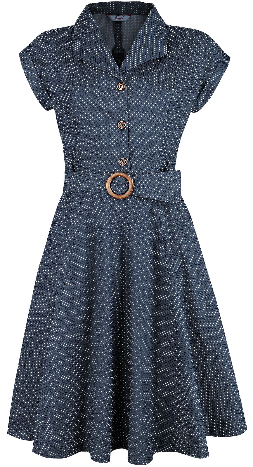 Banned Retro - Rockabilly Kleid knielang - Spot Perfection Fit & Flare Dress - XS bis XXL - für Damen - Größe M - navy von Banned Retro