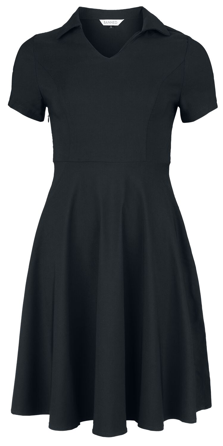 Banned Retro - Rockabilly Kleid knielang - Wonder Fit & Flare Dress - XS bis 4XL - für Damen - Größe 4XL - schwarz von Banned Retro