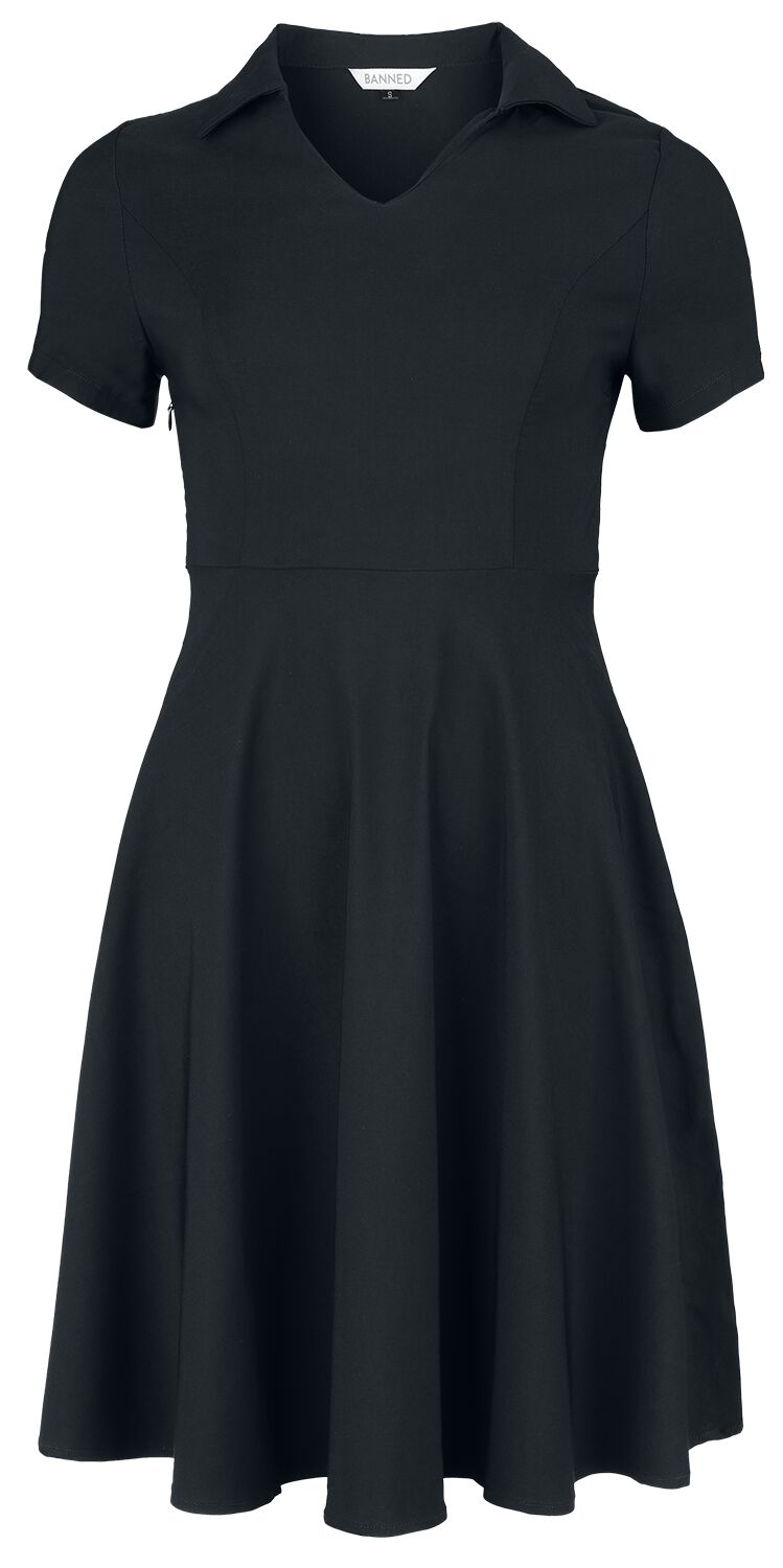 Banned Retro - Rockabilly Kleid knielang - Wonder Fit & Flare Dress - XS bis 4XL - für Damen - Größe M - schwarz von Banned Retro