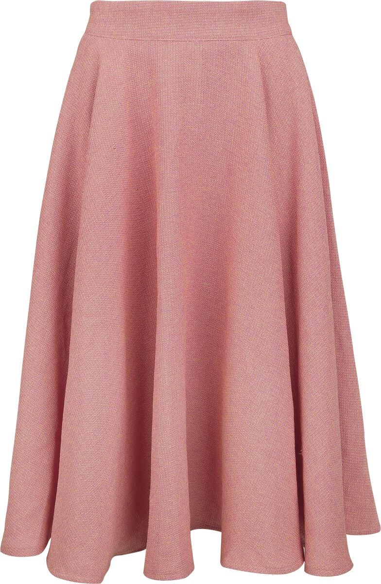Banned Retro - Rockabilly Rock knielang - Cary Texture Skirt - XS bis XXL - für Damen - Größe L - rosa von Banned Retro