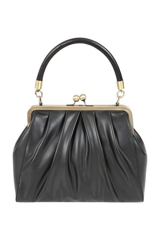 Banned Retro Scarlett Frame Handtasche schwarz goldfarben von Banned Retro