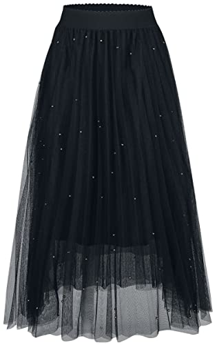 Banned Retro Sophia Stud Net Skirt Frauen Mittellanger Rock schwarz L-XL von Banned Retro