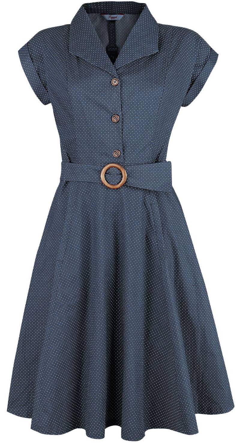 Banned Retro Spot Perfection Fit & Flare Dress Mittellanges Kleid navy in M von Banned Retro