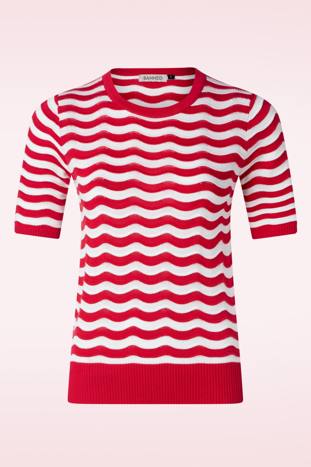 Catching Waves Pullover in Rot von Banned Retro