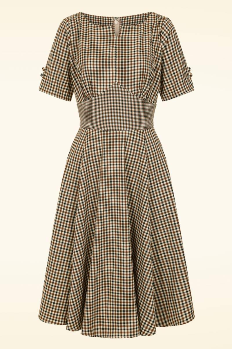 Check Me Darling Swingkleid in Beige Check Me Darling Swingkleid in Beige von Banned Retro