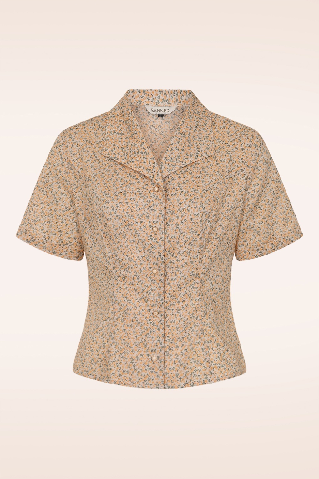 Gloria Wild Flower Bluse in Gelb von Banned Retro