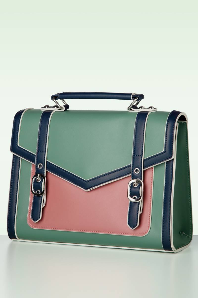 Mirabelle Messenger Umhängetasche in Mint Türkisgrün von Banned Retro