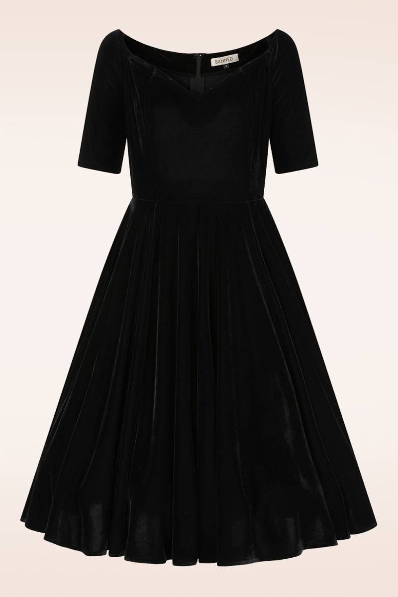 Velvet Desire Swingkleid in Schwarz Velvet Desire Swingkleid in Schwarz von Banned Retro