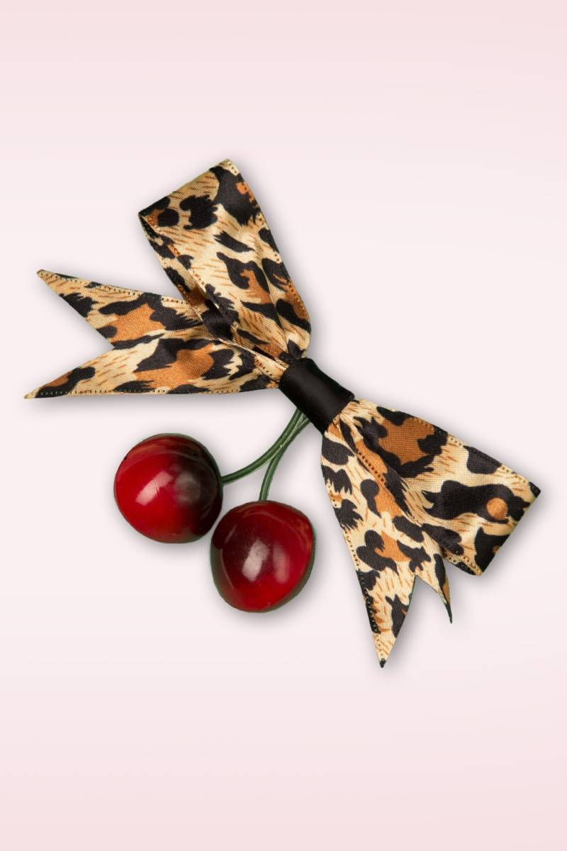 Wild Cherry Haarspange in Leopard von Banned Retro