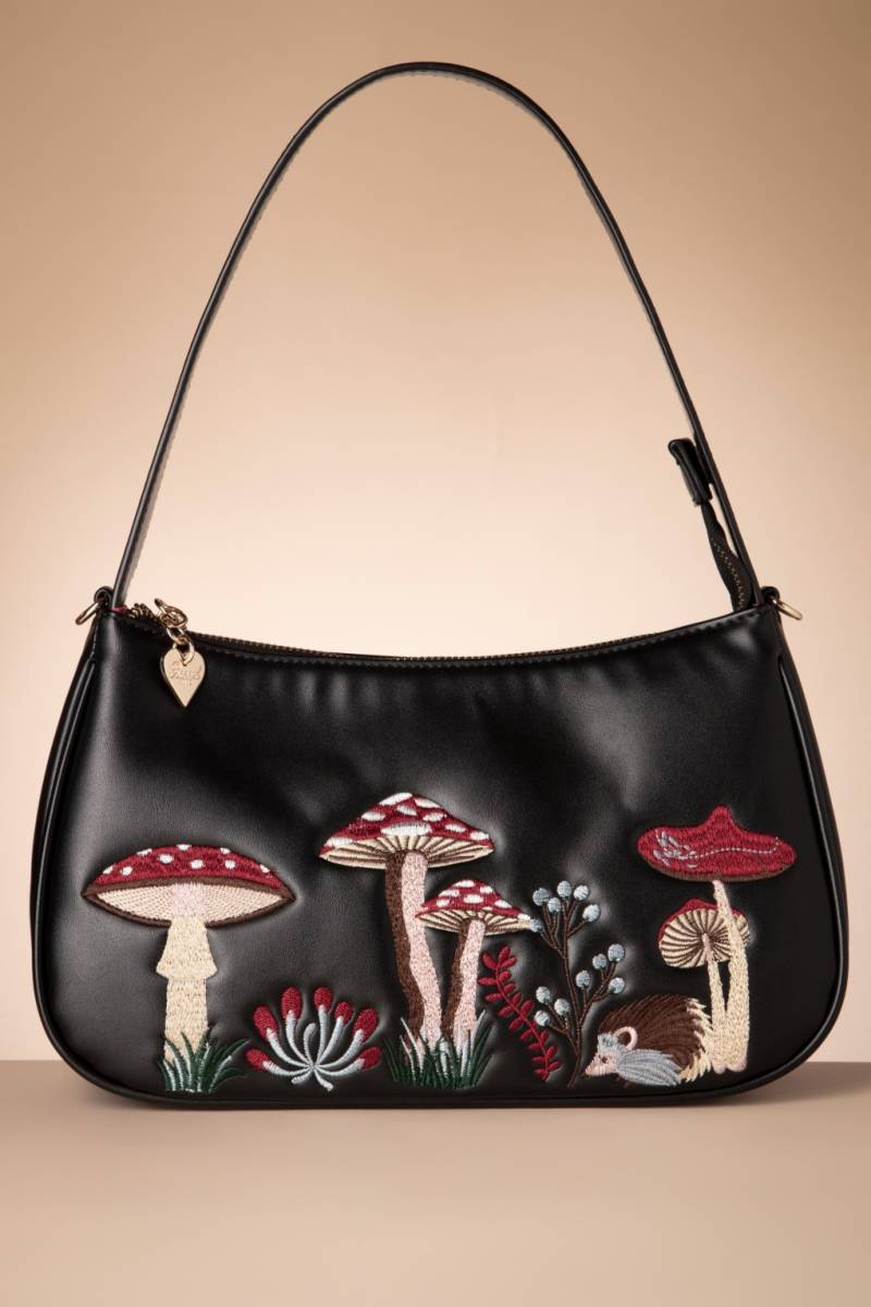 Woodland Hippie Vibes Handtasche in Schwarz von Banned Retro