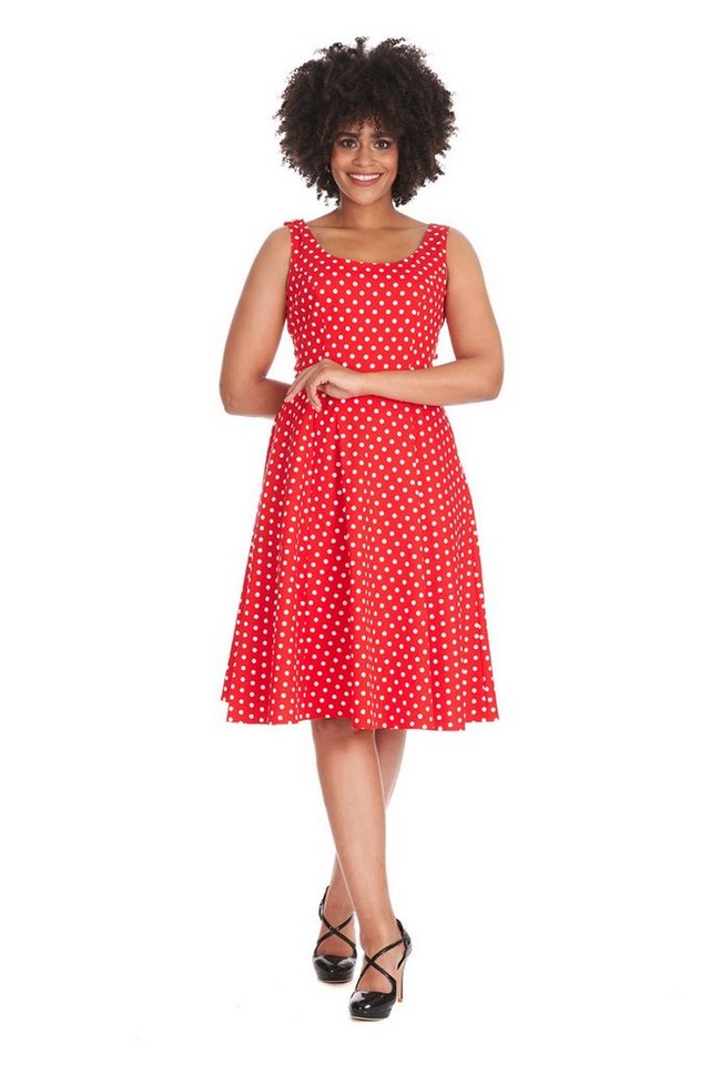 Banned A-Linien-Kleid Retro Swingkleid Dot Days Rot Vintage Polka Dot Dress 50s Pünktchen Kleid von Banned