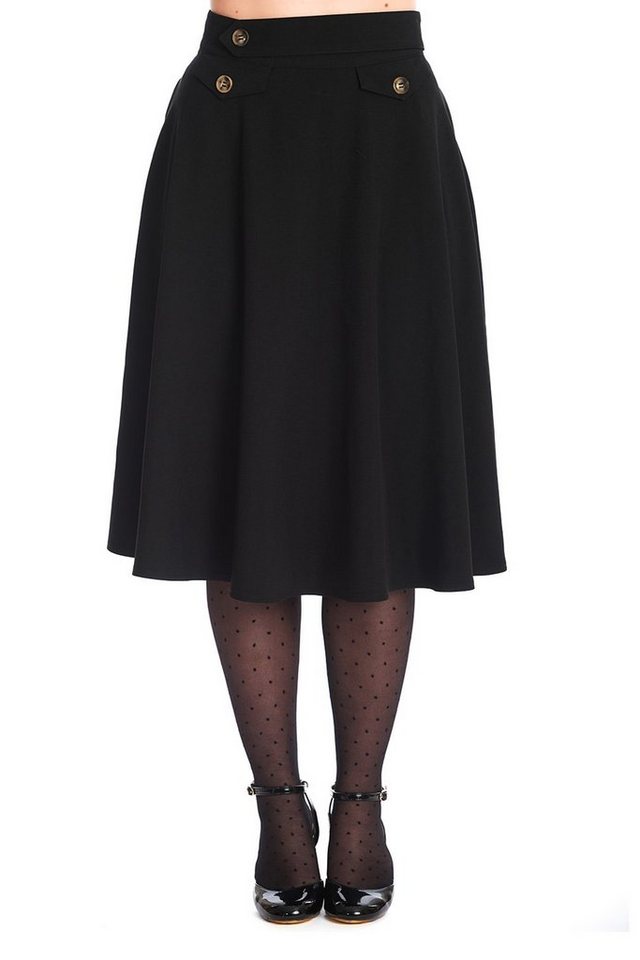 Banned A-Linien-Rock Book Club Schwarz Retro Vintage Swing Skirt von Banned