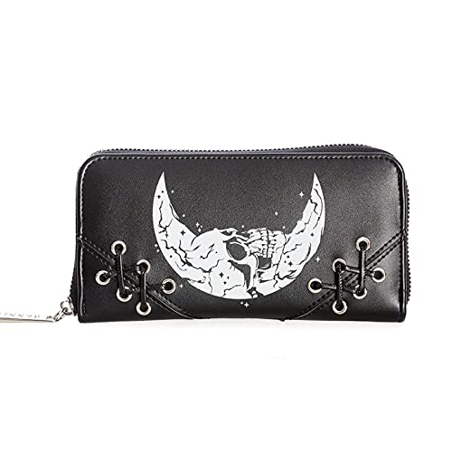 Banned Alternative Gotisch Chanters Totenkopf Mond Kunstleder Geldbörse von Banned Apparel