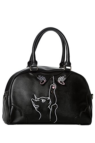 Banned Apparel Modell Gesicht VINTAGE STICKEREI KUNSTLEDER SCHWARZ Rucksack von Banned
